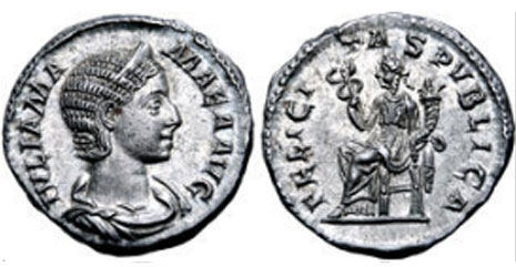 Denario de Julia Mamea, Roma, 230 d.C.