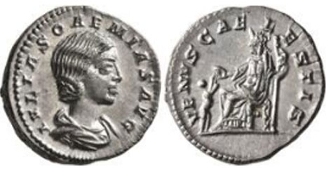 Denario de Julia Soemias, Roma, 220 d.C.