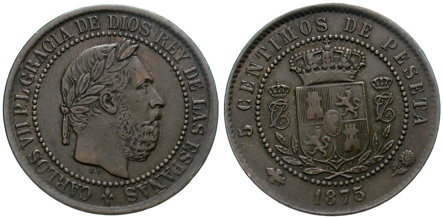 CARLOS VII. 5 CENTIMOS. OÑATE