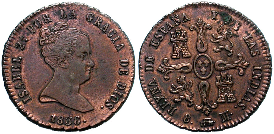 8 MARAVEDIS. SEGOVIA. 1836